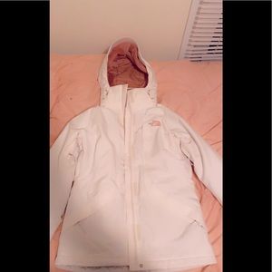 White north face ski jacket